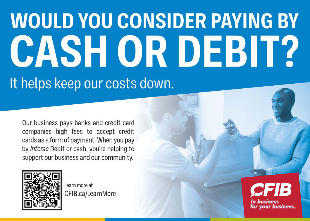 WOULD YOU CONSIDER PAYING BY CASH OR DEBIT? - SMALL