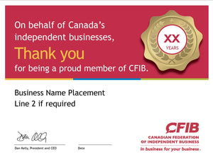 MEMBER CERTIFICATE - MORE THAN 1 YEAR